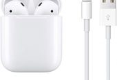 Apple AirPods (2nd Generation) Wireless Ear Buds, Bluetooth Headphones with Lightning Charging Case Included, Over 24 Hours of Battery Life, Effortless Setup for iPhone