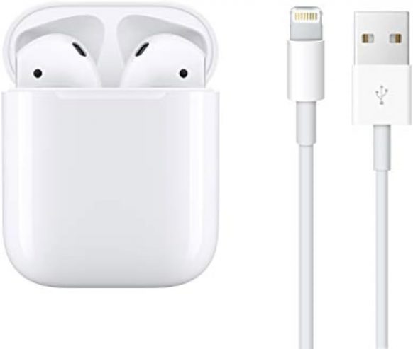 Apple AirPods (2nd Generation) Wireless Ear Buds, Bluetooth Headphones with Lightning Charging Case Included, Over 24 Hours of Battery Life, Effortless Setup for iPhone