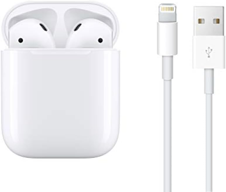 Apple AirPods (2nd Generation) Wireless Ear Buds, Bluetooth Headphones with Lightning Charging Case Included, Over 24 Hours of Battery Life, Effortless Setup for iPhone
