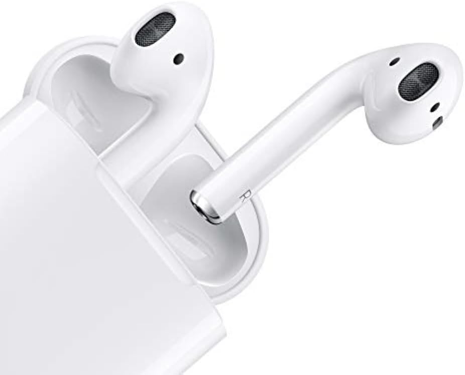 Apple AirPods (2nd Generation) Wireless Ear Buds, Bluetooth Headphones with Lightning Charging Case Included, Over 24 Hours of Battery Life, Effortless Setup for iPhone