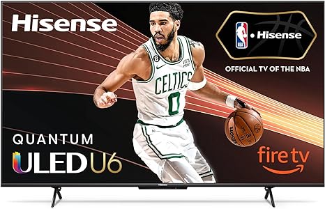 Hisense 75-Inch Class U6HF Series ULED 4K UHD Smart Fire TV (75U6HF, 2023 Model) – QLED, 600-Nit Dolby Vision, Game Mode Plus VRR, HDR 10+, 240 Motion Rate, MEMC, Voice Remote, Compatible with Alexa