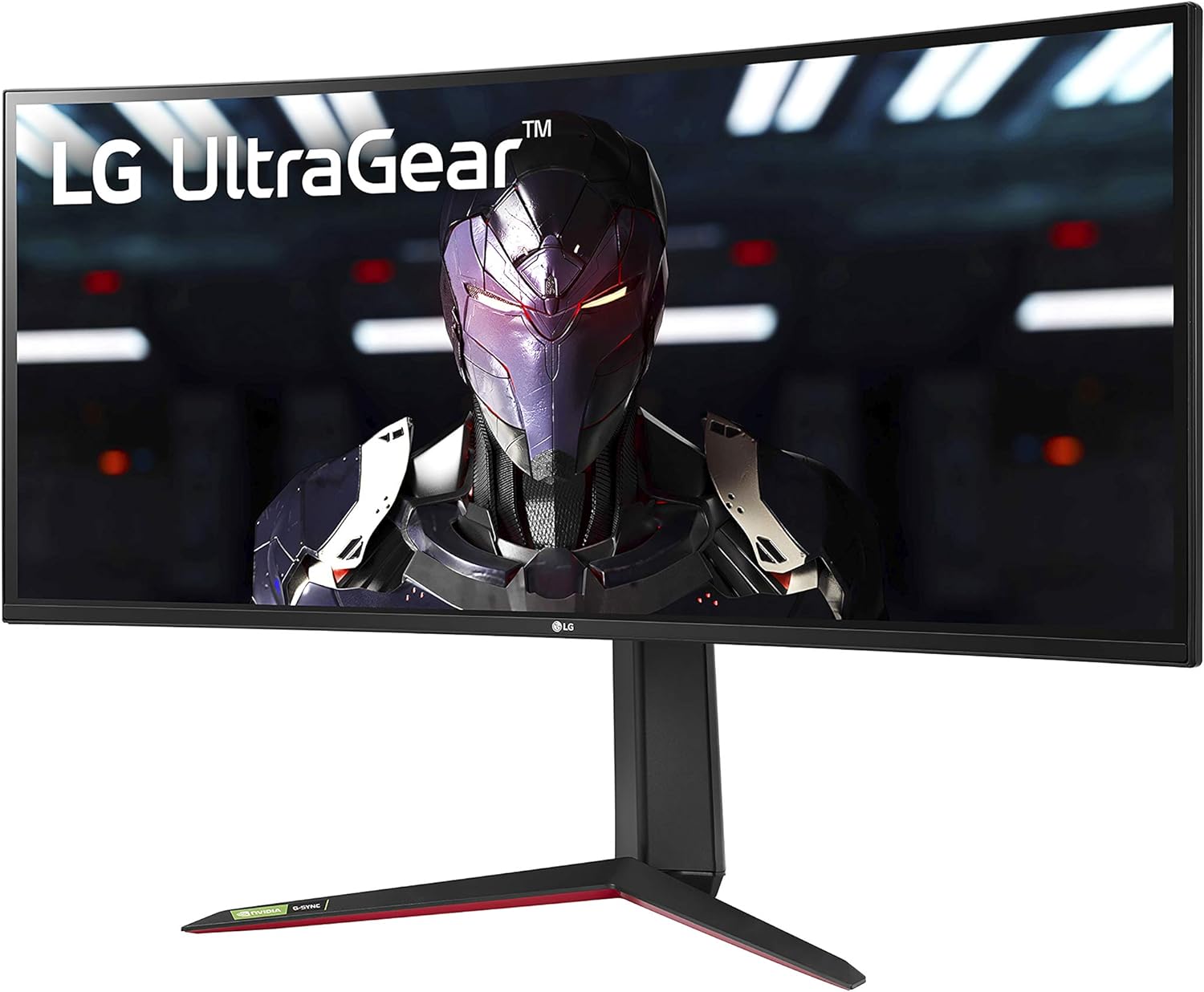 LG UltraGear QHD 34-Inch Curved Gaming Monitor 34GP83A-B, Nano IPS 1ms (GtG) with VESA DisplayHDR 400, NVIDIA G-SYNC, and AMD FreeSync Premium, 144Hz, Black